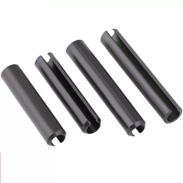 Customized Galvanized Steel Black Zinc Plated 65Mn Slotted Spring Pins DIN1481