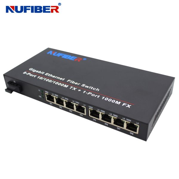 1000M 8 Port Rj45 Fiber Ethernet Switch 1310nm 20km OEM ODM Supported IPC Camera Fiber Ethernet Switch