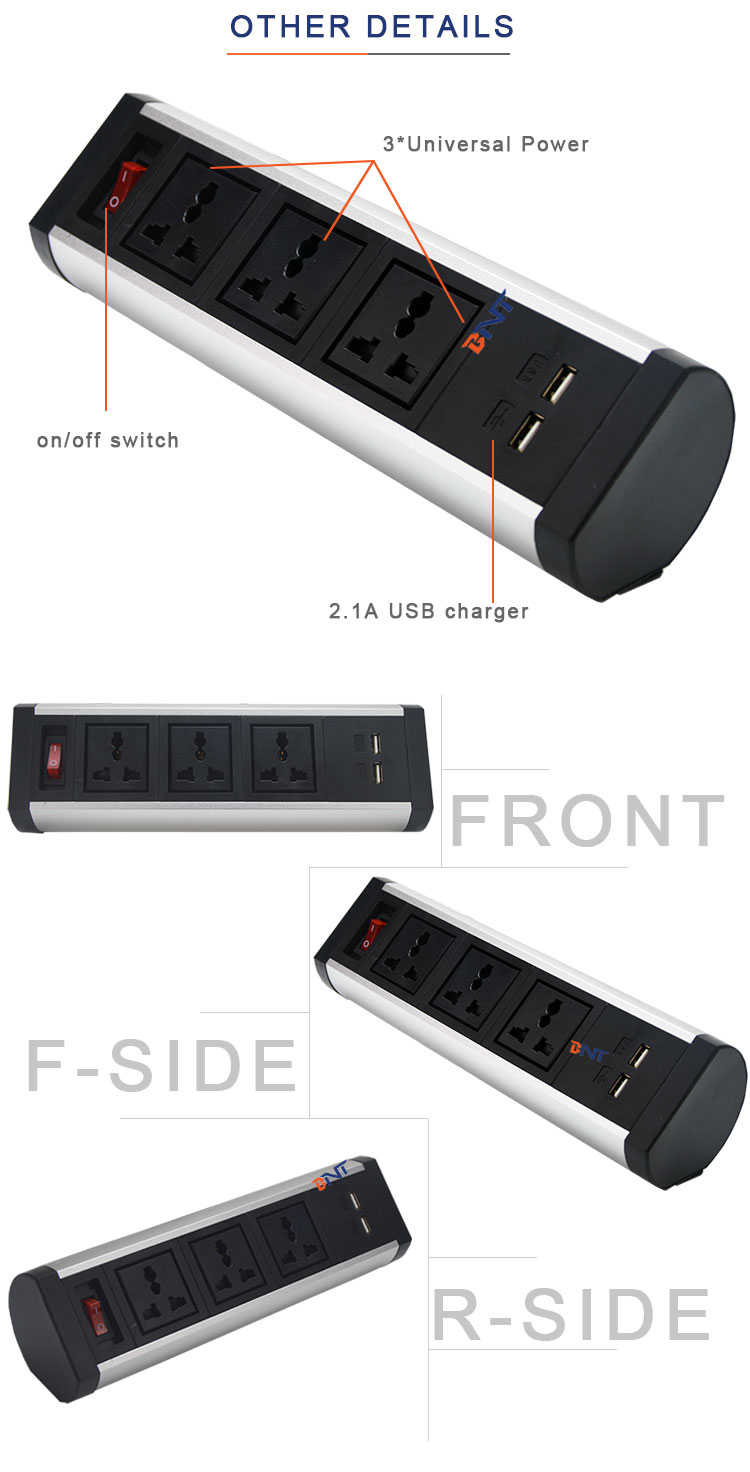 countertops horizontal desktop socket with dual usb charger desktop edge bar socket