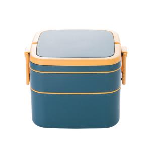 Buy cheap Double-Layer Portable Plastic Bento Lunch Box With Lid 1000ML Rectangular Blue product
