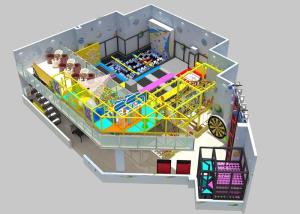 Indoor Training Trampoline Park Playground Commercial With Ninja Course
