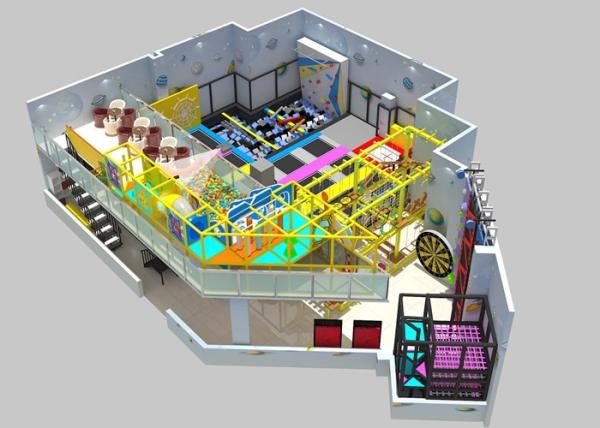 Quality Indoor Training Trampoline Park Playground Commercial With Ninja Course for sale
