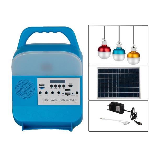 Quality Garden 8000mah 9W*3PCS Solar Light Kits With FM Radio for sale