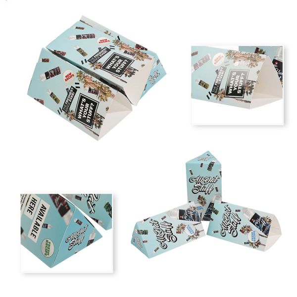 Printing Custom Cardboard Creative Packaging Box Triangle Box UV Glossy Surface