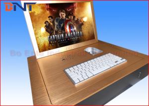 Gold Color 19 Computer Monitor Lift  , Flip Up LCD Lift With Infrared Sensor