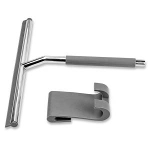 China Customized Logo Stainless Steel Window Wiper with Silicone Blade & Hook on sale