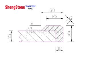 High Temperature Resistant Worktop Edge Trims Epoxy Resin Material
