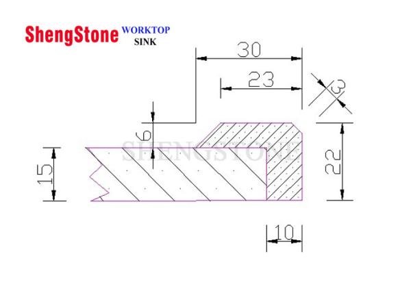 Quality High Temperature Resistant Worktop Edge Trims Epoxy Resin Material for sale