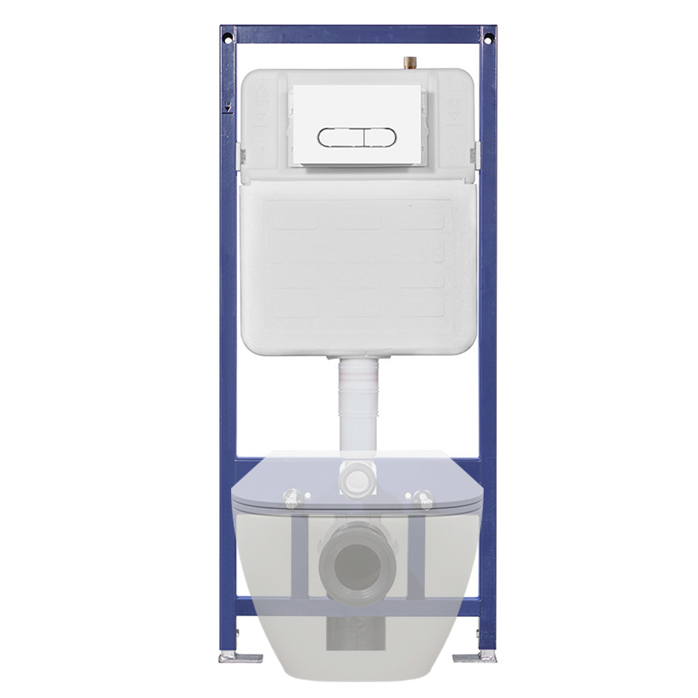 Rectangular Plastic In Wall Cistern Toilet - Compact and Space-saving