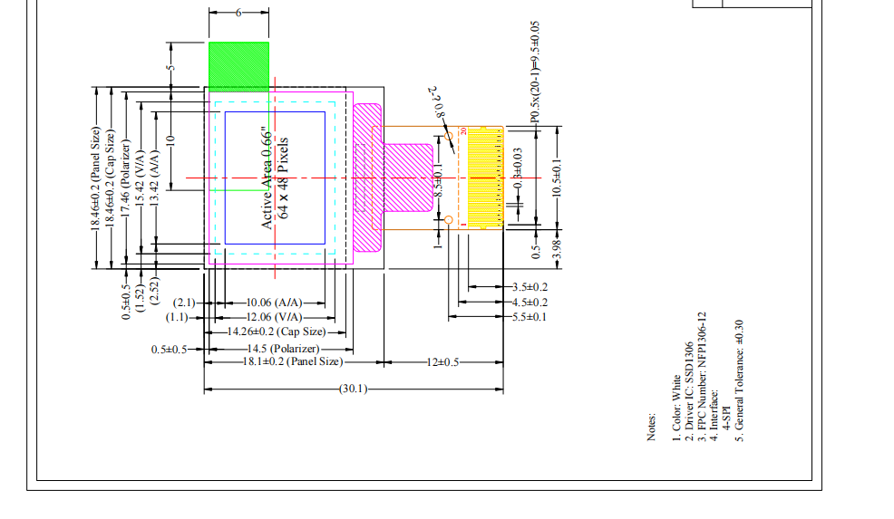 0.66'' OLED Monochrome Display Fast Response Time Self-emissive Property OLED LCD
