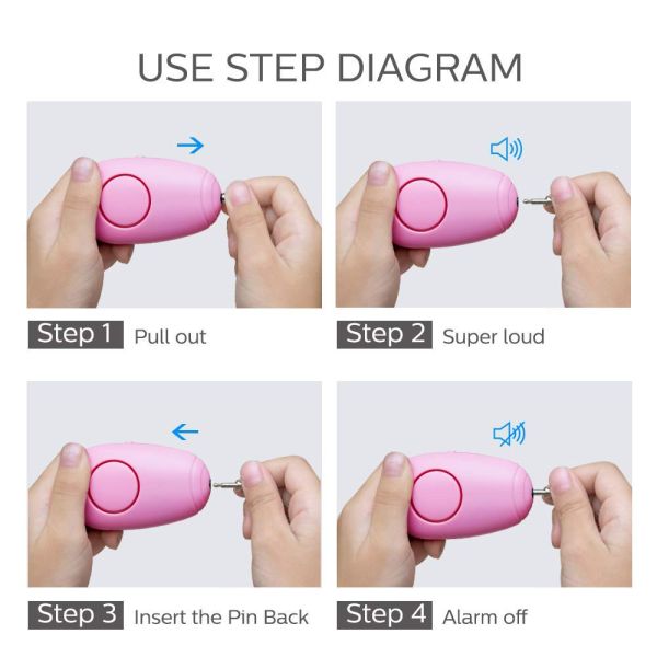 Rechargeable Safety Alarm Keychain Safesound USB 130dB