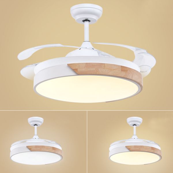 Macaron 42 inch led ceiling fan with light remote control Fans lamp bedroom home restaurant chandelier fan(WH-VLL-09)