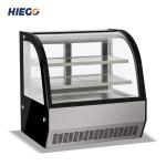 Desktop Counter Bakery Cake Display Showcase Curved Glass Cake Display Case