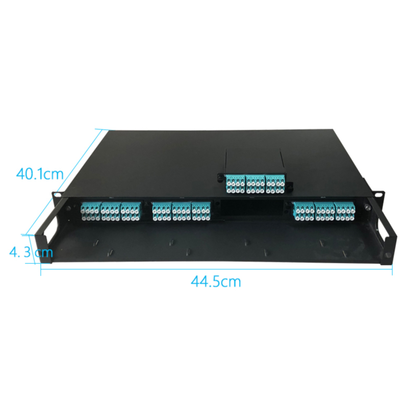 SM MM OM3 OM4 OM5 High Destiny 96 cores 1U MPO Optical Patch Panel MTP Rack-mount Terminal Box