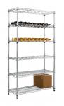 6 Layer Angled Shelf Unit Metal Wire Wine Rack Shelving 60 Bottles 18 Inches