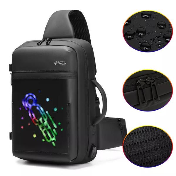 Quality 20L Smart LED Backpack Sling Chest Bag With LED Screen Display for sale