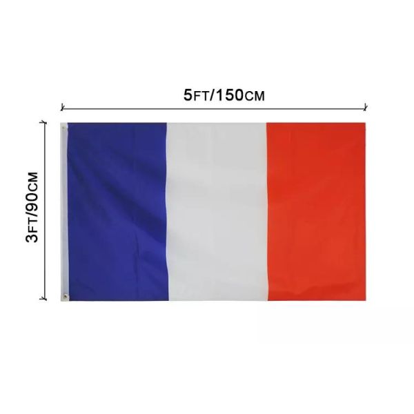 Printed 3X5FT France Tricolor Flag Country Flag 100% Polyester Ready To Ship