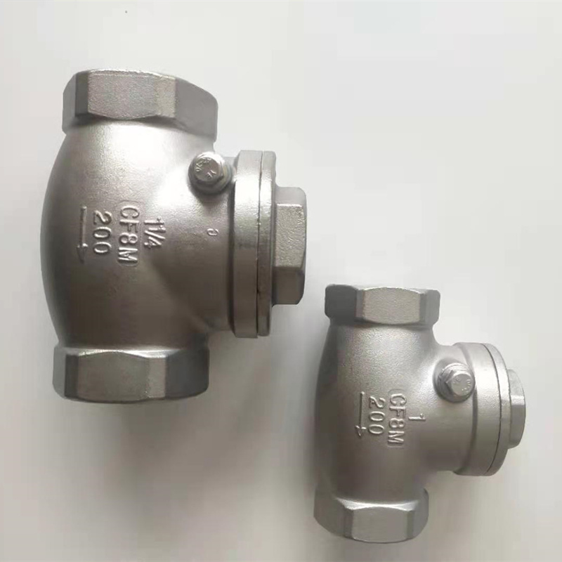 200psi/Pn16 NPT/BSPP/BSPT Screwed Stainless Steel Swing Check Valve