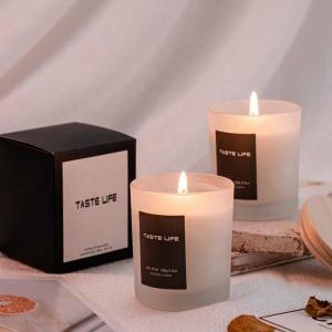 Home Birthday Wedding Atmosphere Luxury Glass Soy Wax Glass Jar Scented Candles With Lid