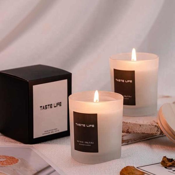 Home Birthday Wedding Atmosphere Luxury Glass Soy Wax Glass Jar Scented Candles