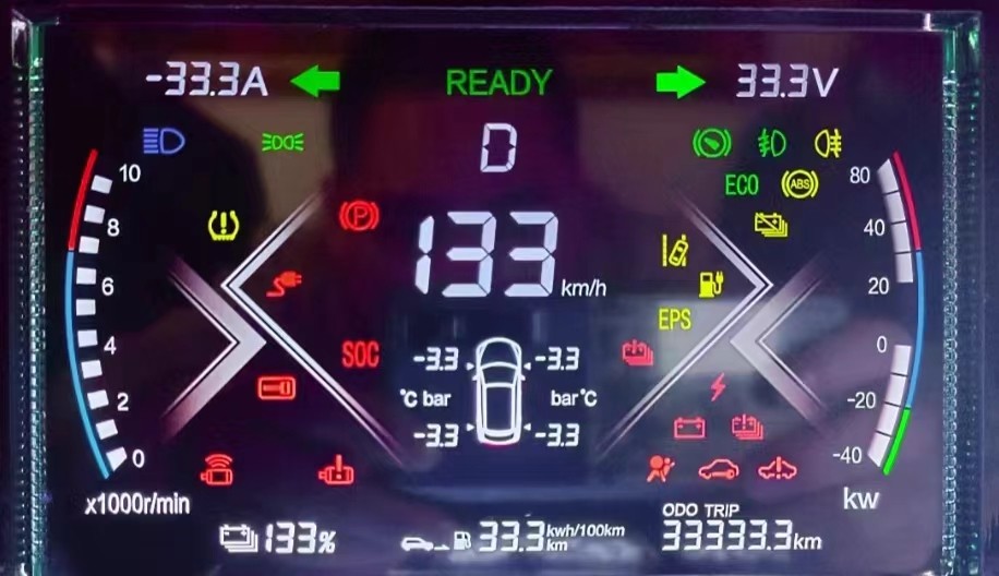 Customized PIN Connector Vehicle VA Segment LCD Module LCD Screen