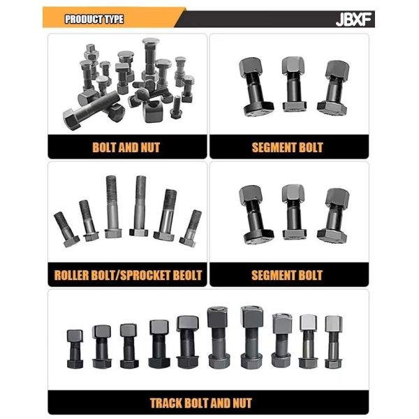 Track Bolt M16×55mm for Komatsu PC200 / PC200LC-6 / PC200LC-7 / PC200LC-8 Excavators OEM 01010-31655 Grade 12.9 High Strength Undercarriage Bolt