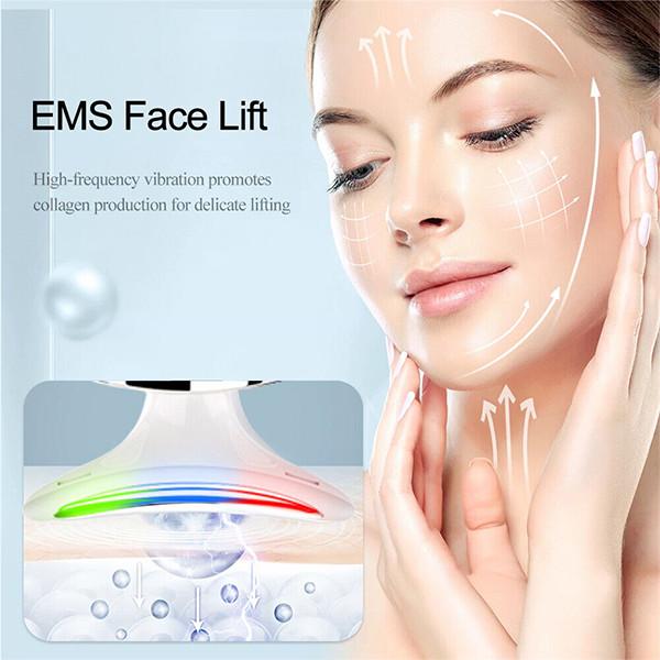 Quality ABS Stainless Steel Neck Lifting Massager EMS LED Light Therapy Anti-Wrinkle Device for Neck and Face for sale