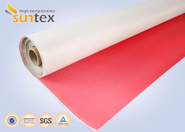Quality Heatproof Fabric PU Coated Fiberglass Fabric M0 Welding Fire Blanket 0.41mm 460g Fabric Duct for sale