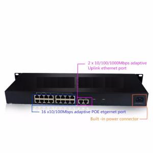 Buy cheap 288W POE switch 16 port 10 / 100Mbps port POE power supply and 2-port Gigabit uplink port 48V POE IPcamerasand wirelesap product