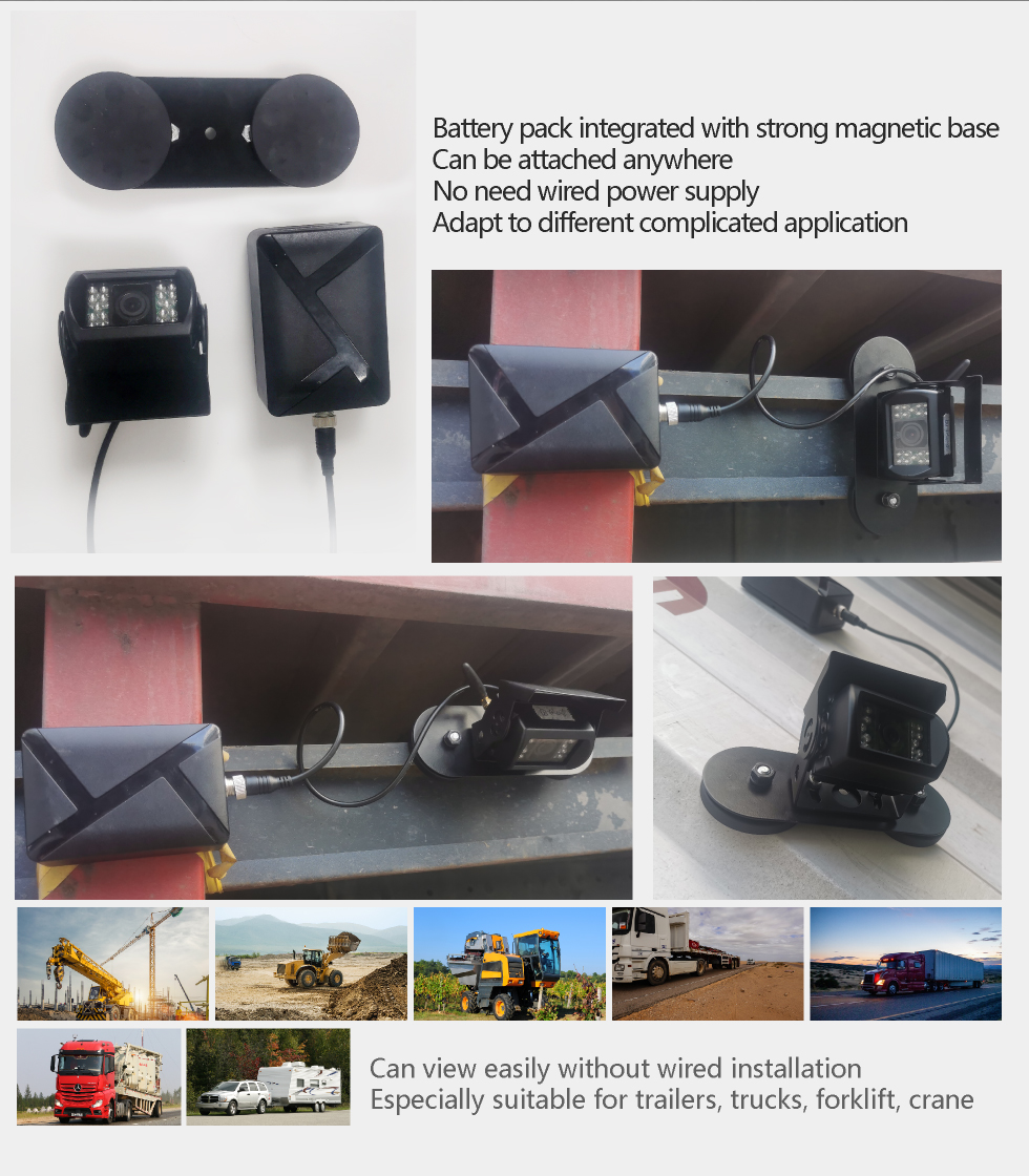 4PCS 4CH Ai BSD Wireless Rearview Car Camera System For Truck RV Forklift