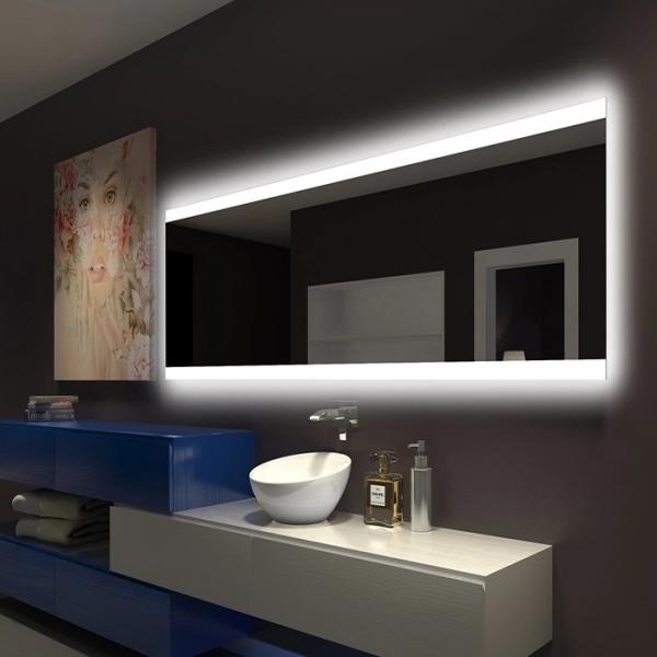 Quality Illuminated Square LED Bathroom Mirror With Radio Backlit Lighted Vanity Mirror Wall Mount for sale