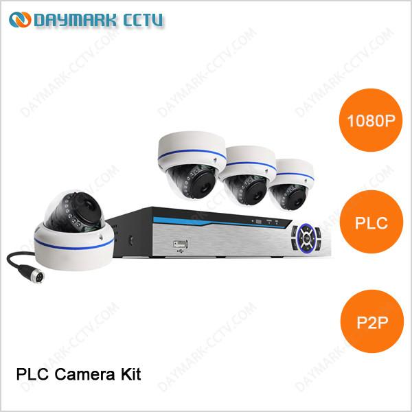 Quality 1 megapixel plug and play 4 channel PLC cctv home security system with NVR for sale