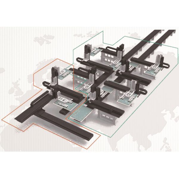 Unmanned operation automation workshop servo robot and conveyor combination optimize resources