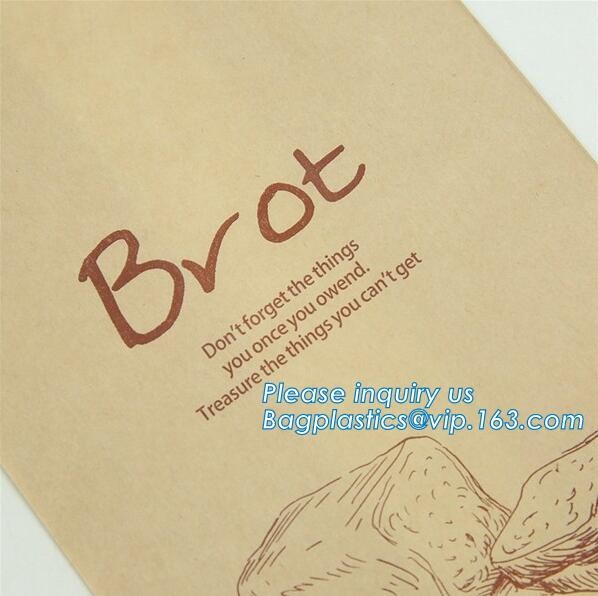 Custom Printing Recycled Brown Kraft Paper Bags,Custom Printed Factory Glassine Paper Bread Small Brown Bag, bagease