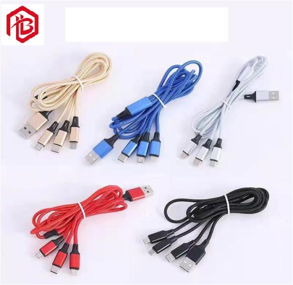Quality 3 In 1 Micro Usb Cable 1m Retractable Type C Data Cables 3A Fast Charging Cable for sale