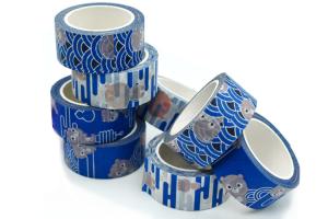 China Wholesale Washi Tape Custom Printed Blue Japanese Paper Tape Colored Masking Tape on sale