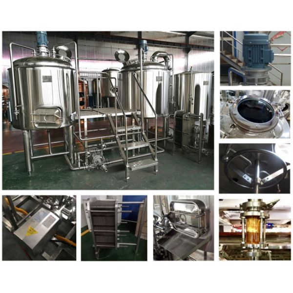 Gas Heating 50BBL 4 Vessel Brewhouse 80MM PU Insulation With Mashing Function