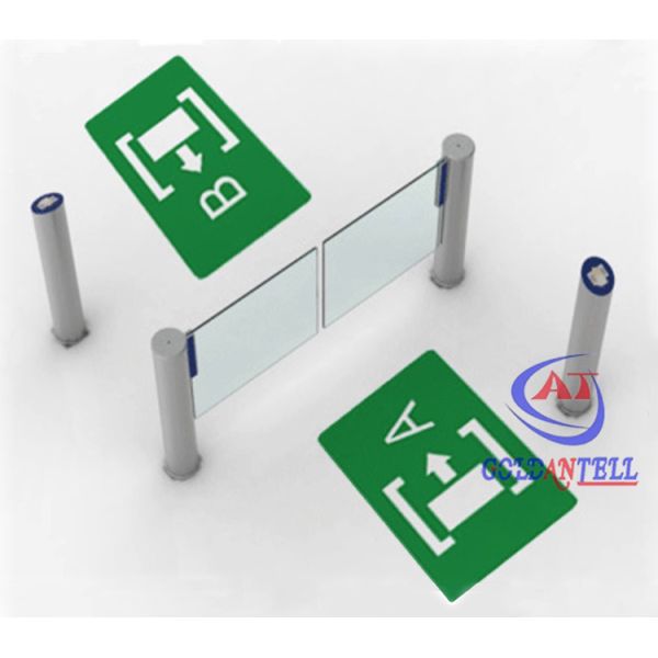 Bi Directional Pedestrian Qr Code Swing Barrier Gate Turnstile Pillar Door System For Gym