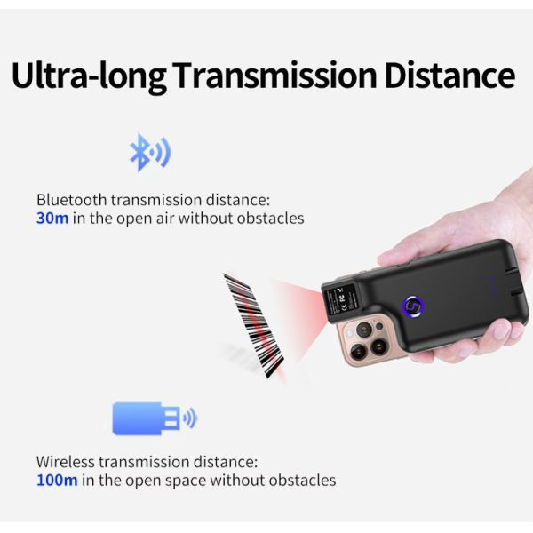 Backclip/Belt USB-C Barcode Scanner Omnidirectional Wearable Scanner for Trolley & Inventory