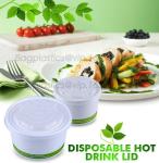 PLA compostable lids, BPI certificated compostable coffee cup lid made in China,