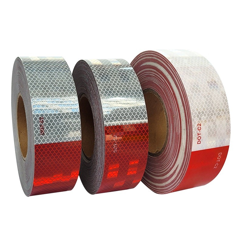 Waterproof Aluminized White And Red DOT C2 COT-C2 Reflective Sticker Tapes