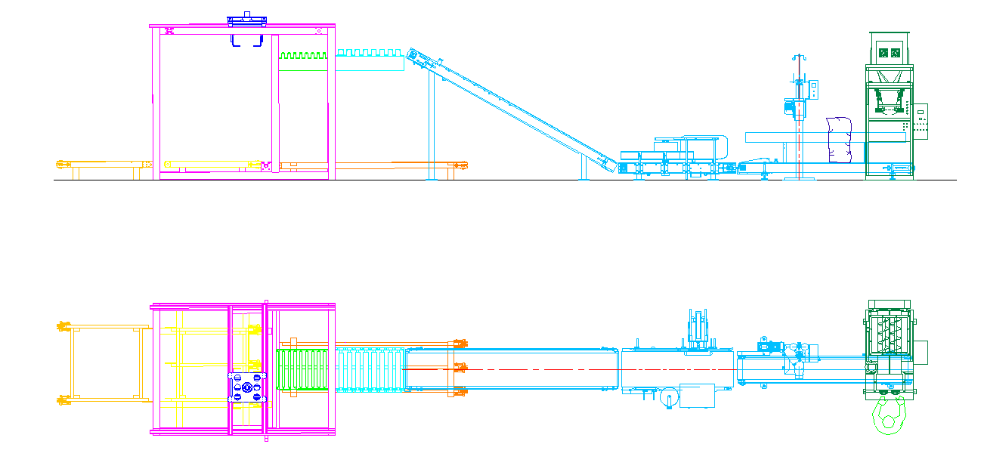 3000kg Automatic Bag Stacking Machine 1/3 Cost Of Robot Palletizer