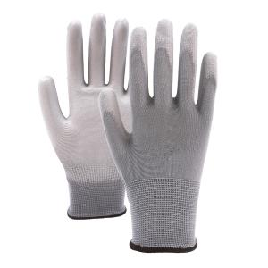 Slip Resistant Gardening Gloves 13 Gauge Polyester PU Coated Hand Gloves For Delicate Tasks