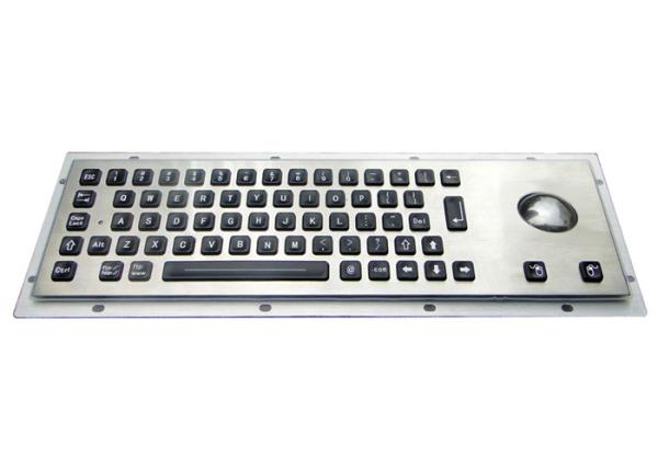 Quality Splash Resistant Stainless Steel Keyboard 64 Illuminated Keys With Trackball / Backlit for sale