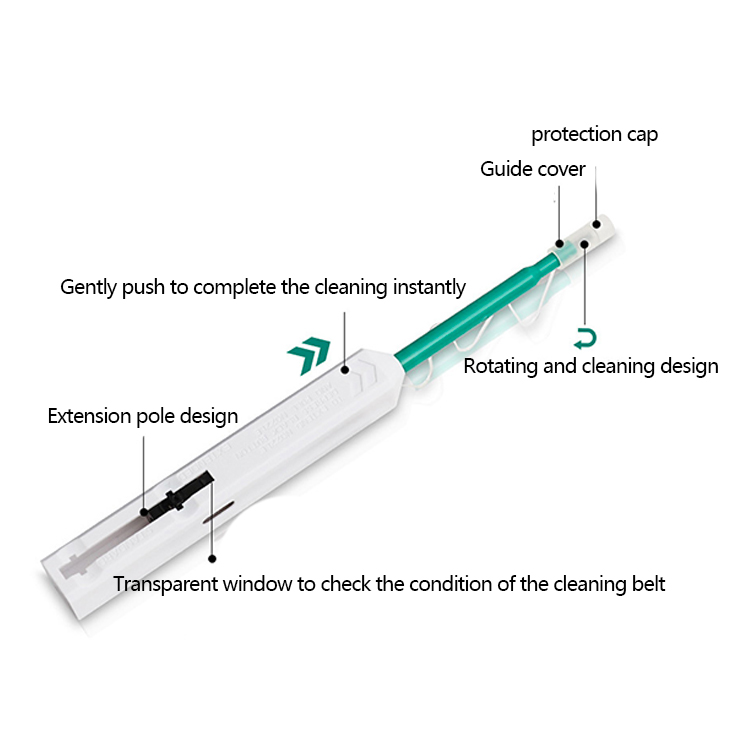 Ftth Fiber Optic Assembly , 1.25mm SC One Click Fiber Cleaning Pen