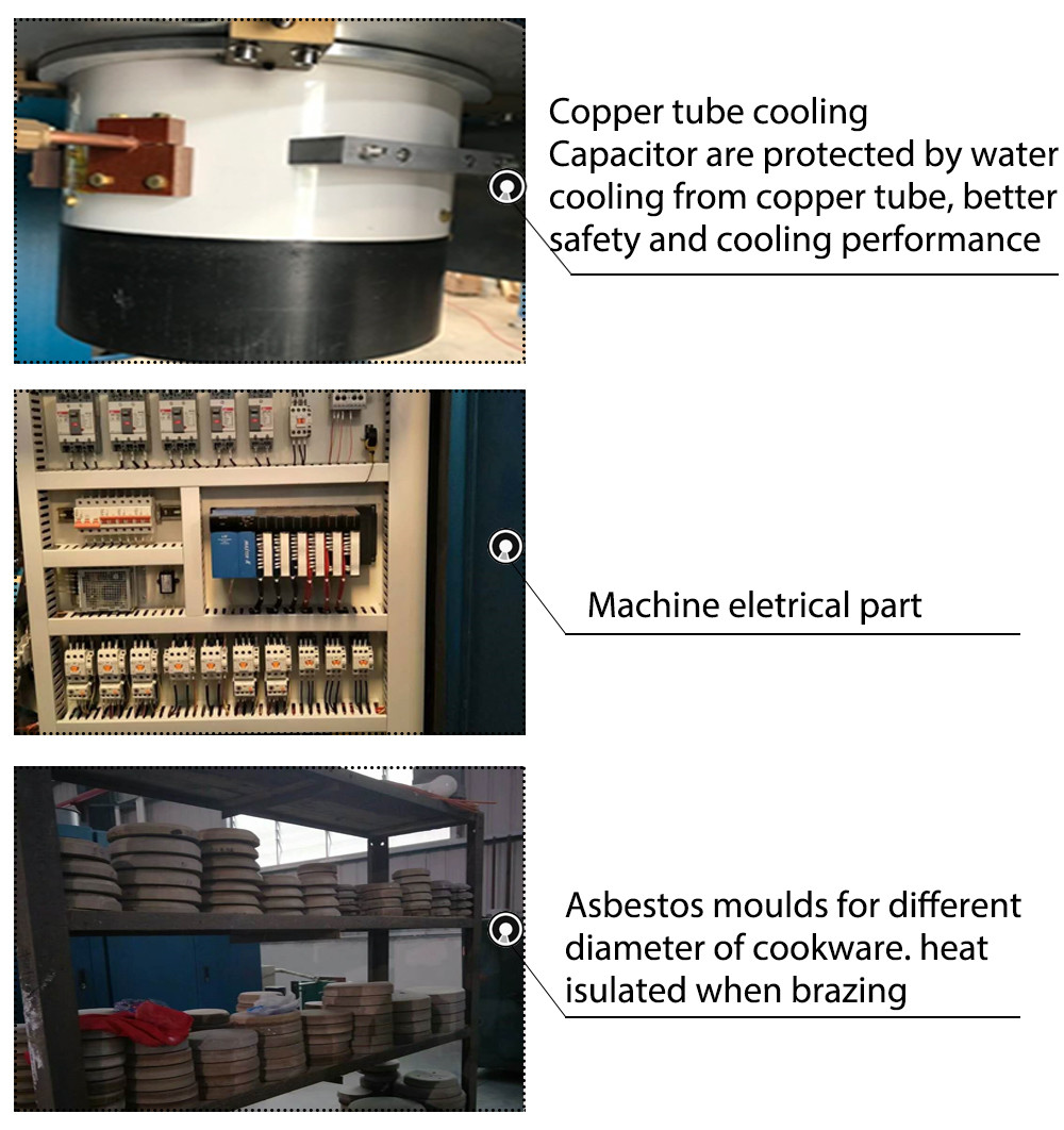 Sandwich Bottom Cookware Production Machine High Frequency Induction Heating Brazing