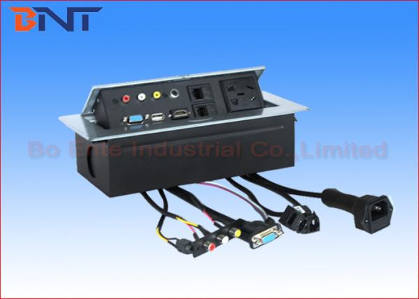 Quality Conference Universal Desk Pop Up Sockets Zinc Alloy With HDMI VGA Socket for sale