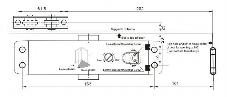 Security Door Auto Closer With Hold Open , Commercial Hydraulic Door Closer Heavy Duty