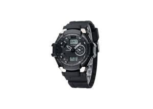 China Shock Resistant Children Black Analog Digital Watch Waterproof Stainless Steel Clasp on sale
