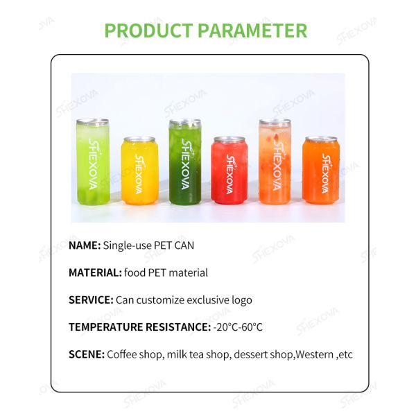 Flip Top Customization Pet Can For Bubble Tea Cake Beverages